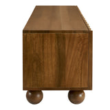 Sorren Walnut Scalloped 71" Wood TV Stand - Ornate Home