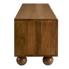 Sorren Walnut Scalloped 71" Wood TV Stand - Ornate Home