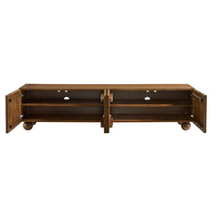 Sorren Walnut Scalloped 71" Wood TV Stand - Ornate Home