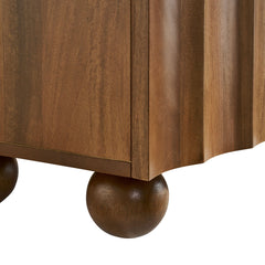 Sorren Walnut Scalloped 71" Wood TV Stand - Ornate Home