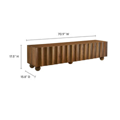 Sorren Walnut Scalloped 71" Wood TV Stand - Ornate Home