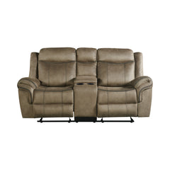 Sorrento Brown Motion Loveseat with Console - Ornate Home