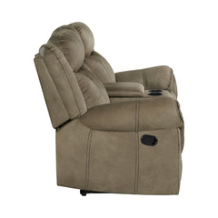 Sorrento Brown Motion Loveseat with Console - Ornate Home