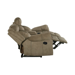Sorrento Brown Motion Loveseat with Console - Ornate Home