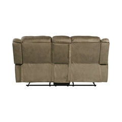 Sorrento Brown Motion Loveseat with Console - Ornate Home