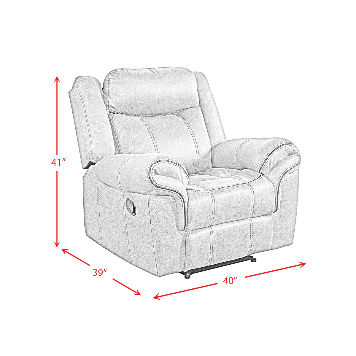 Sorrento Charcoal Glider Recliner - Ornate Home