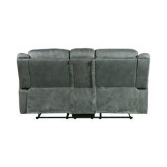 Sorrento Charcoal Motion Loveseat with Console - Ornate Home