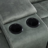 Sorrento Charcoal Motion Loveseat with Console - Ornate Home