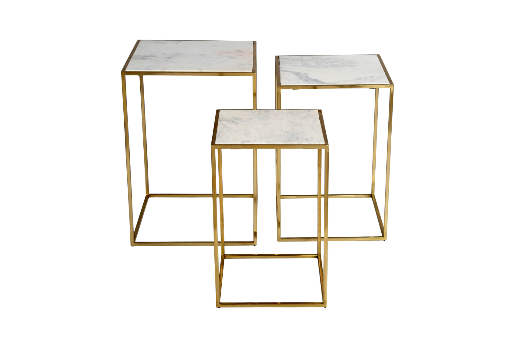 Sorrento White Nesting Table (Set of 3) - Ornate Home
