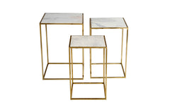 Sorrento White Nesting Table (Set of 3) - Ornate Home