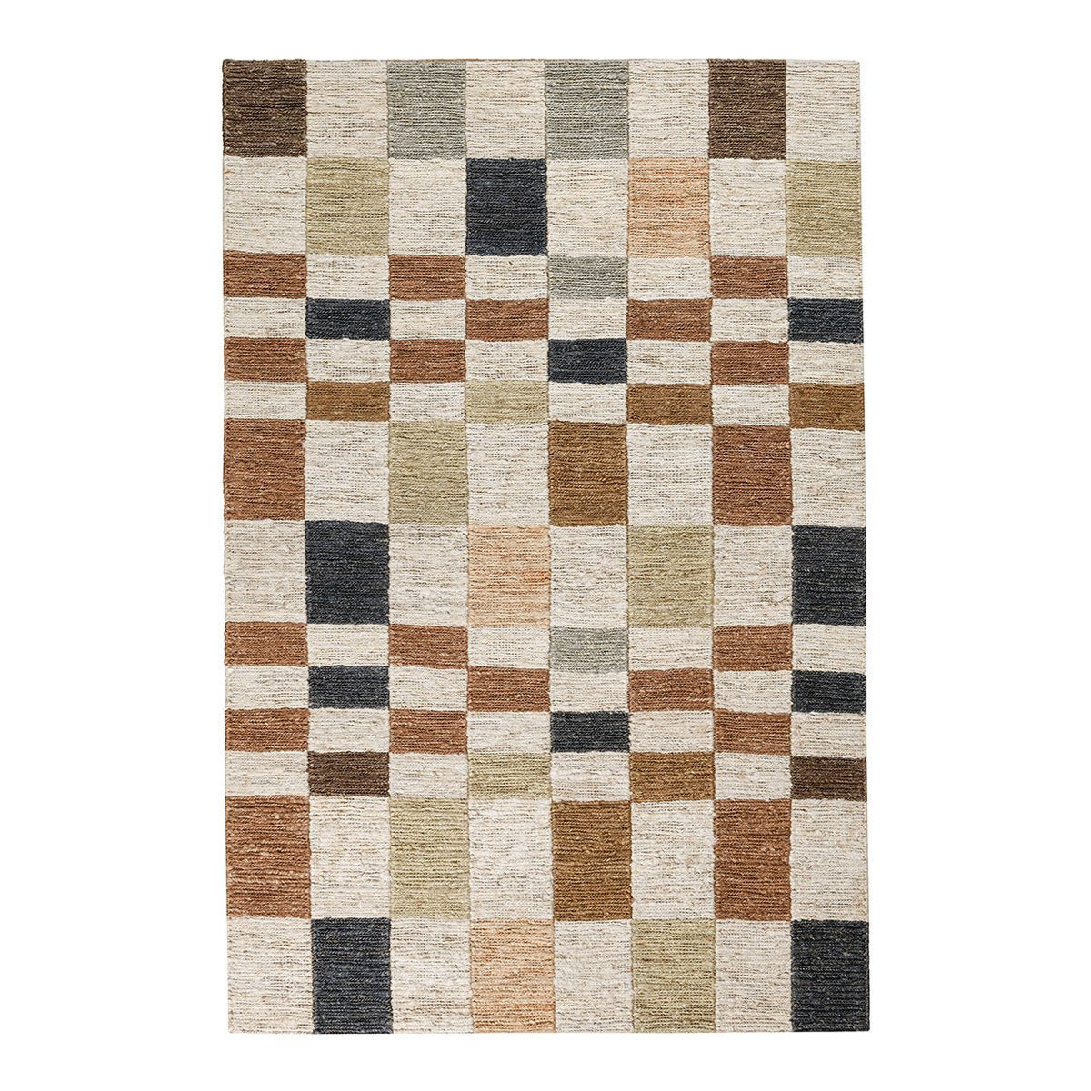 Soumak Jute Check Natural Multi Rug - Ornate Home