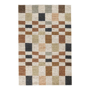 Soumak Jute Check Natural Multi Rug - Ornate Home