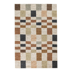 Soumak Jute Check Natural Multi Rug - Ornate Home