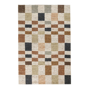 Soumak Jute Check Natural Multi Rug - Ornate Home