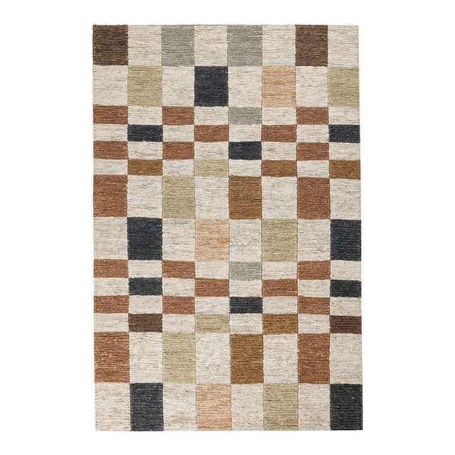 Soumak Jute Check Natural Multi Rug - Ornate Home