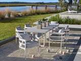 Sout Beach Canvas Granite/Chalk Aluminum Dining Chair - Ornate Home