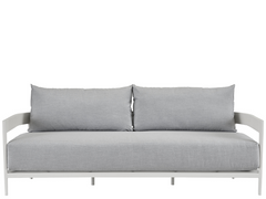 South Beach Canvas Granite/Chalk Aluminum Sofa - Ornate Home