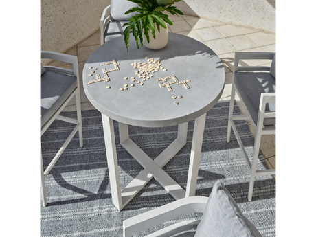 South Beach Chalk Aluminum Bar Table - Ornate Home