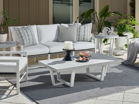 South Beach Chalk Aluminum Cocktail Table - Ornate Home