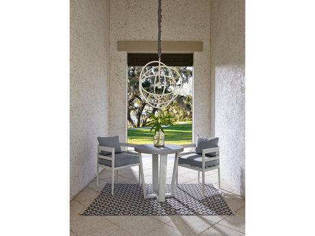 South Beach Chalk Aluminum/White Patio Table - Ornate Home