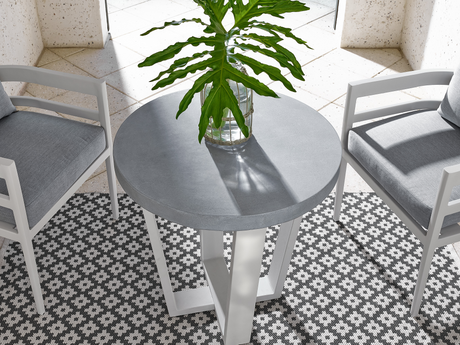 South Beach Chalk Aluminum/White Patio Table - Ornate Home