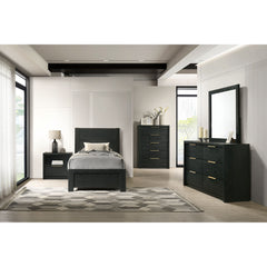 South Bend Black 5-Piece Twin Bedroom Set - Ornate Home