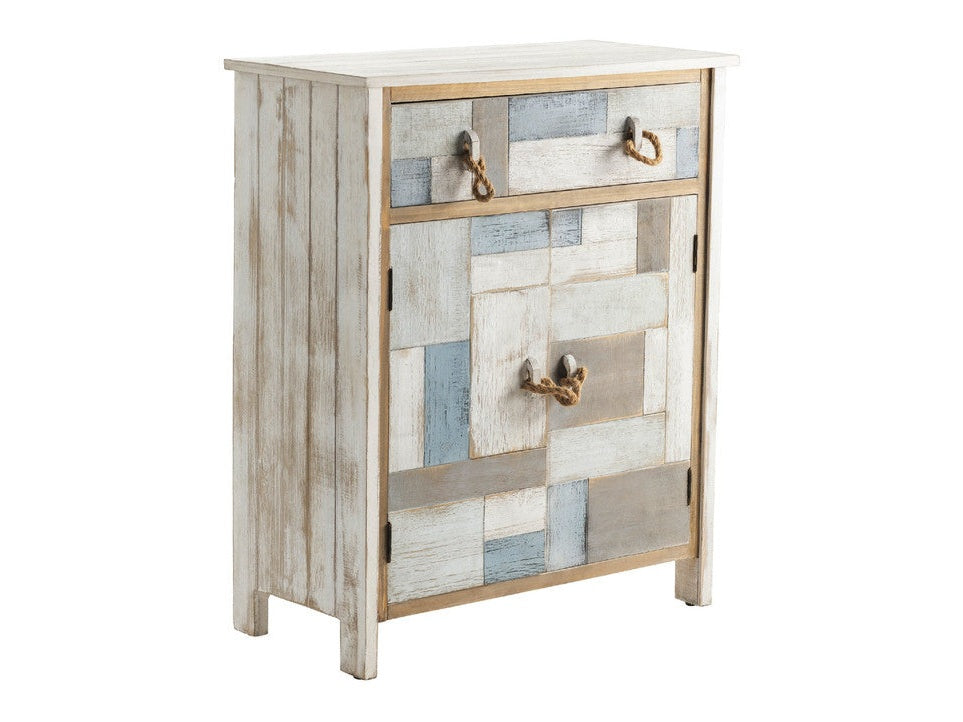 South Shore White/Blue Cabinet - Ornate Home