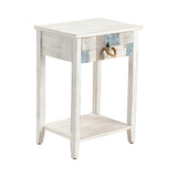 South Shore White/Blue End Table - Ornate Home