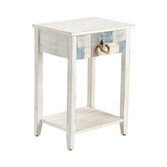 South Shore White/Blue End Table - Ornate Home