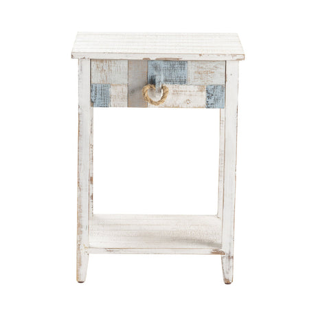 South Shore White/Blue End Table - Ornate Home