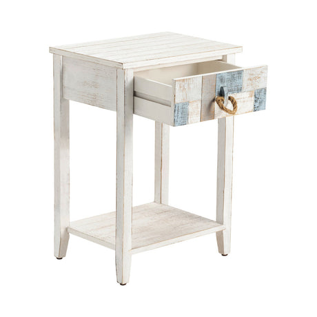 South Shore White/Blue End Table - Ornate Home