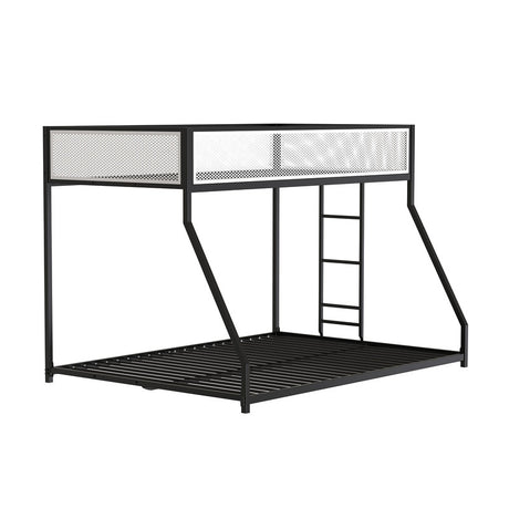 Southall Matte Black/Matte White Twin/Full Metal Bunk Bed - Ornate Home