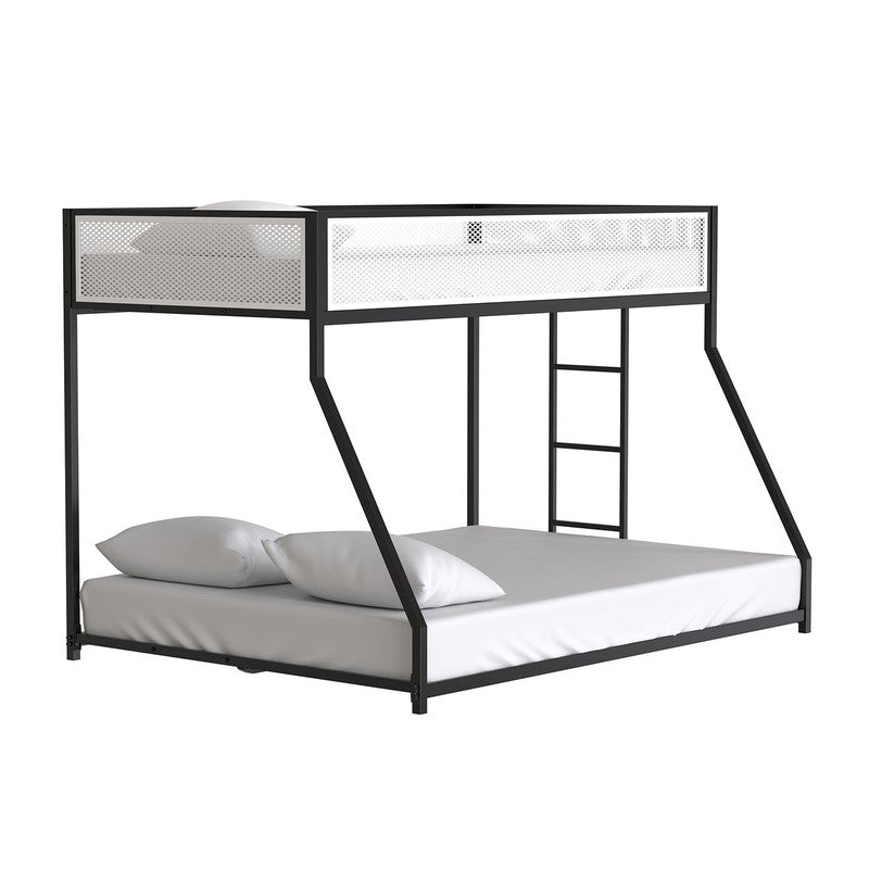 Southall Matte Black/Matte White Twin/Full Metal Bunk Bed - Ornate Home