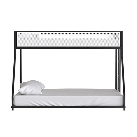 Southall Matte Black/Matte White Twin/Full Metal Bunk Bed - Ornate Home