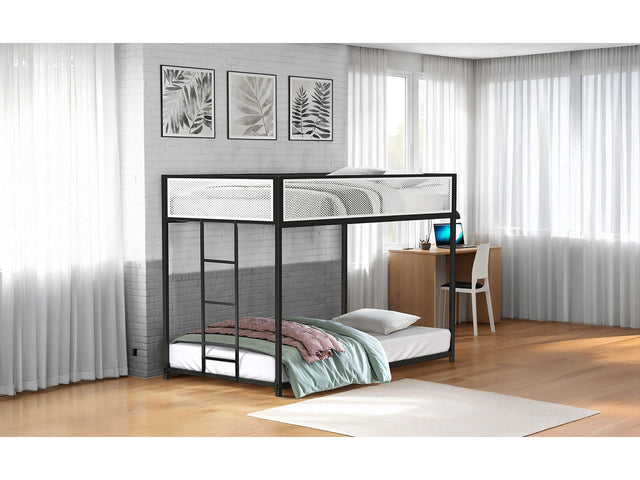 Southall Matte Black/Matte White Twin/Twin Metal Bunk Bed - Ornate Home