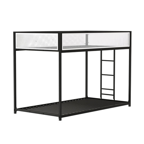 Southall Matte Black/Matte White Twin/Twin Metal Bunk Bed - Ornate Home