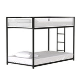 Southall Matte Black/Matte White Twin/Twin Metal Bunk Bed - Ornate Home