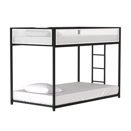 Southall Matte Black/Matte White Twin/Twin Metal Bunk Bed - Ornate Home