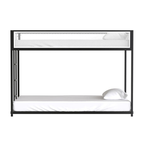 Southall Matte Black/Matte White Twin/Twin Metal Bunk Bed - Ornate Home