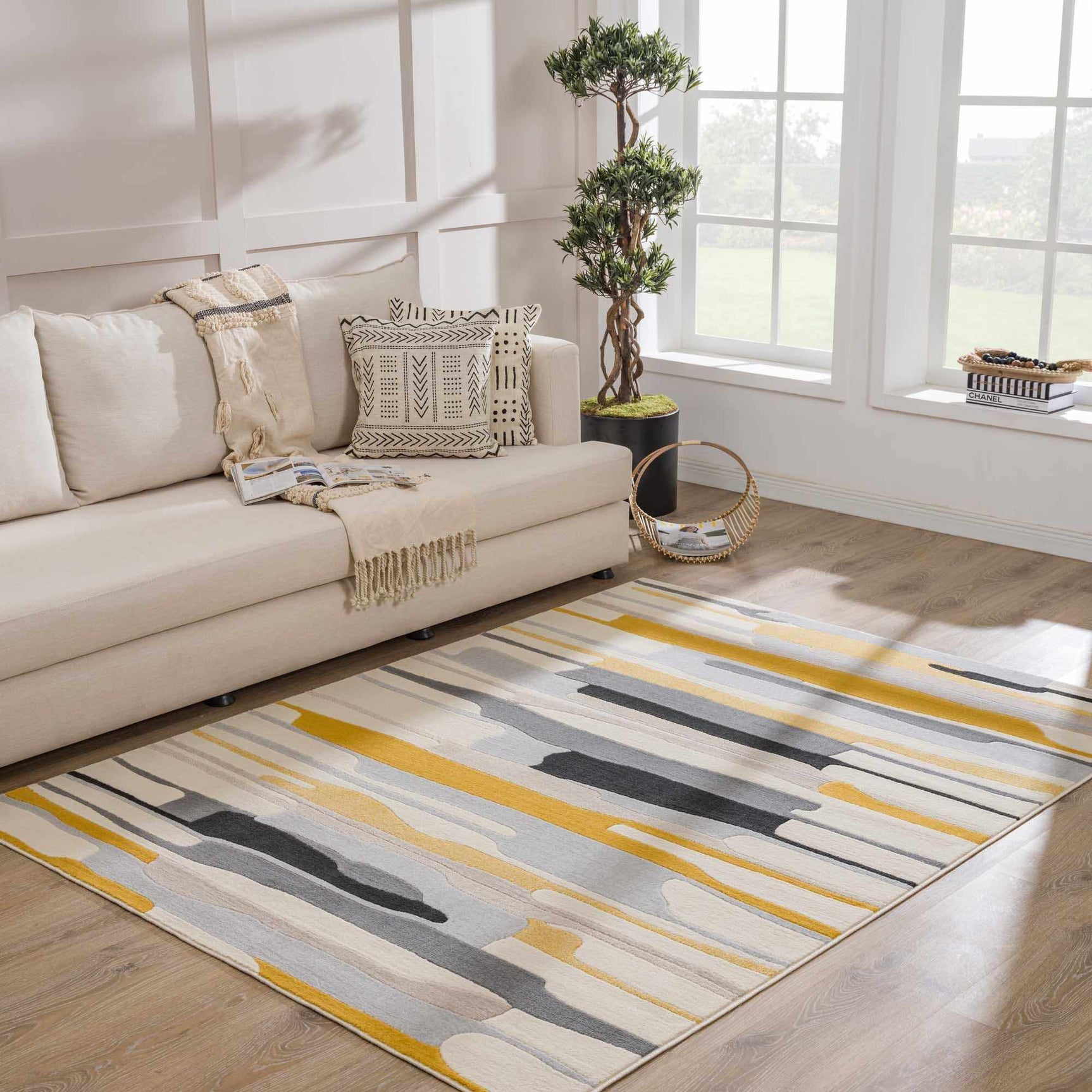 Southfields Mustard Modern Rug - Ornate Home