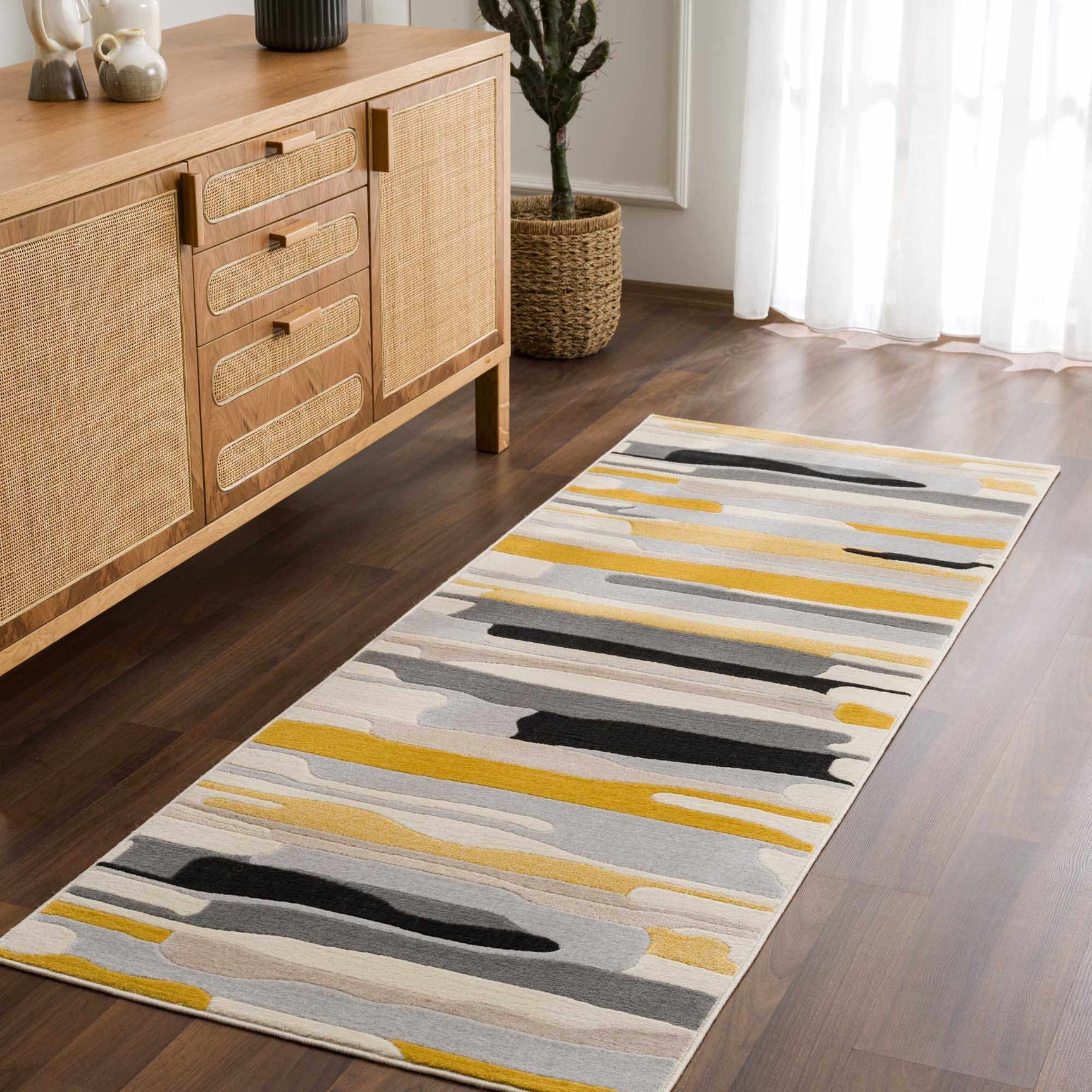 Southfields Mustard Modern Rug - Ornate Home