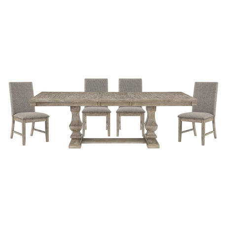 Southlake Brownish Gray 5-piece Dinig Table Set - Ornate Home