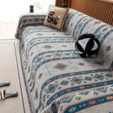 Southwestern Boho Woven Tribal Sofa Cover Blanket, Rustic Farmhouse Couch Throw Cover - Ornate Home