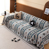 Southwestern Boho Woven Tribal Sofa Cover Blanket, Rustic Farmhouse Couch Throw Cover - Ornate Home
