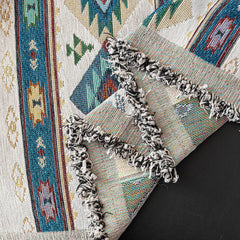 Southwestern Boho Woven Tribal Sofa Cover Blanket, Rustic Farmhouse Couch Throw Cover - Ornate Home