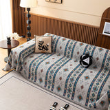 Southwestern Boho Woven Tribal Sofa Cover Blanket, Rustic Farmhouse Couch Throw Cover - Ornate Home