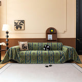 Southwestern Boho Woven Tribal Sofa Cover Blanket, Rustic Farmhouse Couch Throw Cover - Ornate Home