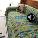 Southwestern Boho Woven Tribal Sofa Cover Blanket, Rustic Farmhouse Couch Throw Cover - Ornate Home