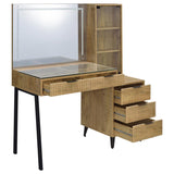 Souza Mango 5-Drawer Makeup Vanity Table With LED Mirror - Ornate Home