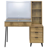 Souza Mango 5-Drawer Makeup Vanity Table With LED Mirror - Ornate Home